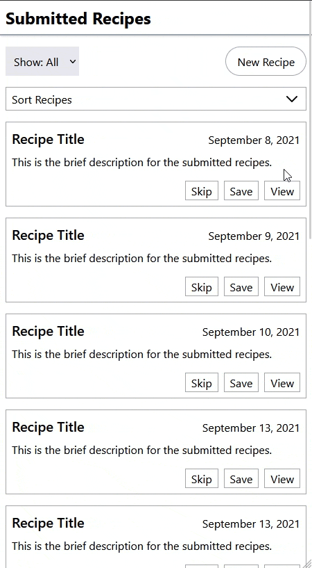 edit and publish recipes